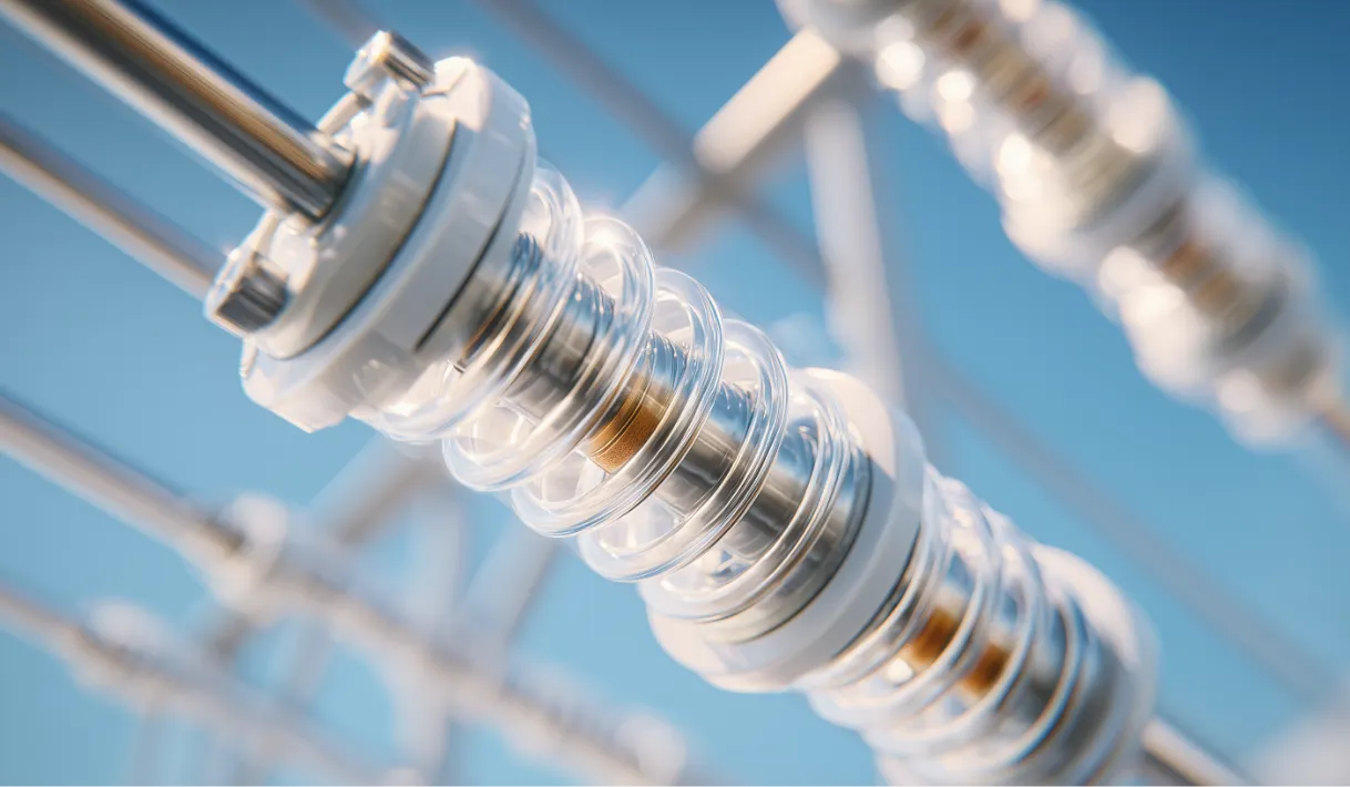 Close up of Power line surge arresters